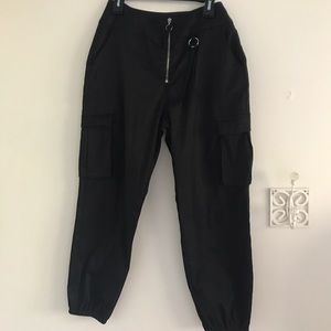 Black Cargo Joggers